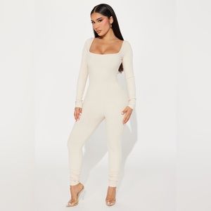Cassidy Snatched Backless Jumpsuit - Cream